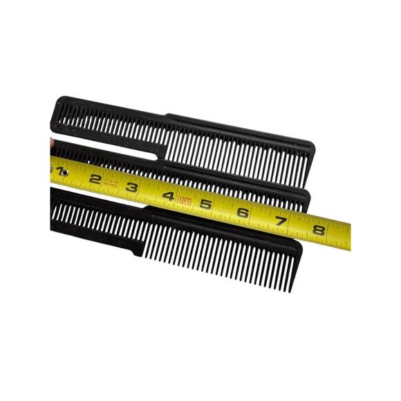 Lot of 12 Assorted Mens Barber Combs Black - Picture 11 of 12